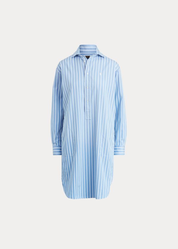 Camisa De Vestir Polo Ralph Lauren Mujer Azules Claro / Blancos - Striped Cotton - FUHPM1985